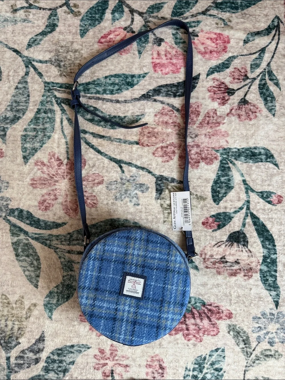 Blue Plaid Round Crossbody Bag - Women's Fashion